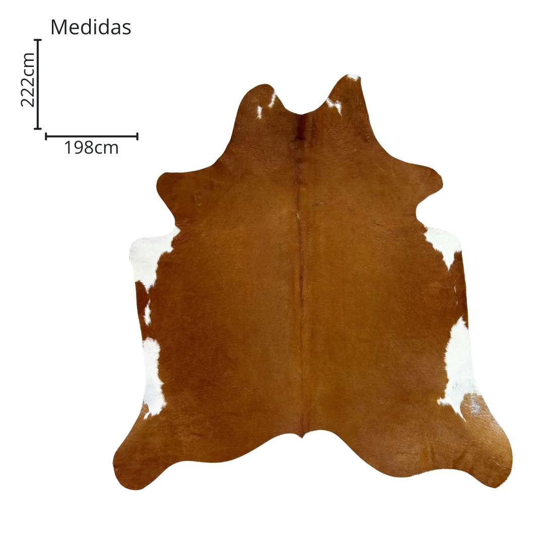 Tapete Bovino Natural Vermelho e Branco I VB066