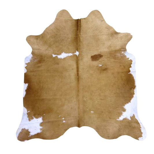 Tapete Bovino Natural Bege e Branco I BC032