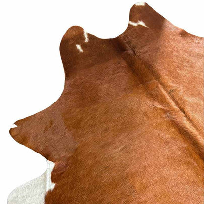 Tapete Bovino Natural Vermelho e Branco I VB066